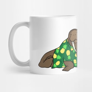 Walrus in Hawaiian shirt - green Mug